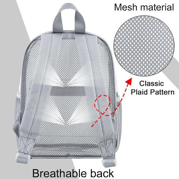 New Beautiful Grey Clear Small Backpack for Girls, Women's (12x12x6) - Picture 3 of 8